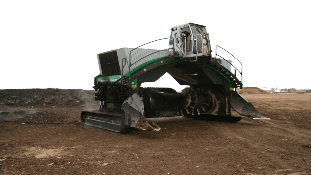 Windrow composting equipment, Composting process